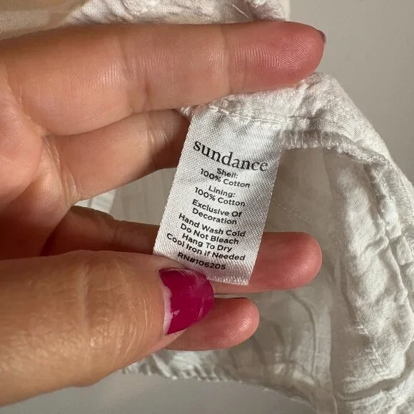 Sundance white eyelet bishop sleeve blouse - Picture 6 of 7